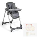 Seggiolone Pappa Tasty Eco antracite con Set Pappa Rosa