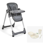 Seggiolone Pappa Tasty Eco antracite con Set Pappa Verde