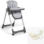Seggiolone Pappa Tasty Eco Light Grey con set Pappa Verde