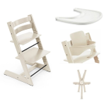 Stokke Tripp Trapp Vanilla White con vassoio, cinture e Baby Set 2