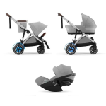 Cybex Trio e-Gazelle S SLV Stone Grey con Cloud G Plus