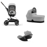 Cybex Trio Eezy S Twist+2 Fog Grey con Cloud G Plus Stone Grey