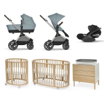 Kit Nascita Cybex Trio EOS Stormy blue e Cameretta Stokke Sleepi V3 Natural