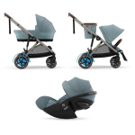 Cybex Trio e-Gazelle S TPE Stormy Blue con Cloud G Plus i-Size