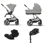 Cybex 4 in 1 Balios S Lux SLV Stone Grey con Cloud G i-Size e Isofix