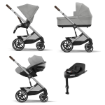 Cybex 4 in 1 Balios S Lux SLV Stone Grey con Cloud G i-Size Plus e Isofix