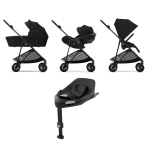 Cybex 4 in 1 Melio Carbon Magic Black con Cloud G Plus I-Size e Isofix