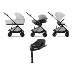Cybex 4 in 1 Melio Carbon Fog Grey con Cloud G Plus I-Size e Isofix