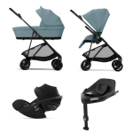 Cybex 4 in 1 Melio Carbon Stormy Blue con Cloud G I-Size e Isofix