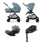Cybex 4 in 1 Melio Carbon Stormy Blue con Cloud G Plus I-Size e Isofix