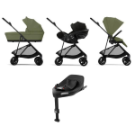 Cybex 4 in 1 Melio Carbon Moss Green con Cloud G Plus I-Size e Isofix