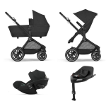 Cybex 4 in 1 Eos Lux BLK Moon Black con Cloud G Plus I-Size e Isofix