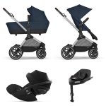 Cybex 4 in 1 EOS LUX SLV Ocean Blue con Cloud G i-Size e Isofix