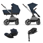 Cybex 4 in 1 EOS LUX SLV Ocean Blue con Cloud G Plus i-Size e Isofix
