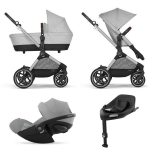 Cybex 4 in 1 Eos Lux SLV Stone Grey con Cloud G Plus i-Size e Isofix