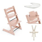 Stokke Seggiolone Tripp Trapp 4 in 1 Serene Pink con cinture