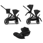 Cybex Passeggino Doppio Gazelle S BLK Moon Black con Cloud G