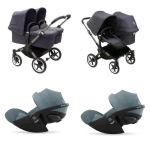 Donkey 5 Trio Gemellare Graphite-Stormy Blue e Cloud G I-Size Plus