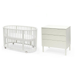 Cameretta Sleepi V3 White con materasso e cassettiera