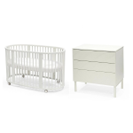 Stokke Cameretta Sleepi V3 White con materasso e cassettiera