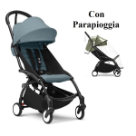 Stokke Passeggino Yoyo 3 Black-Aqua con parapioggia