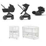 Kit Nascita Neonato Trio EOS Lux Moon Black e Stokke Sleepi V3 White 