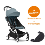 Passeggino Stokke Yoyo 3 White-Aqua con Poggiagambe