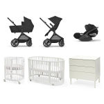 Kit Neonato Cybex Trio EOS Moon Black e Cameretta Stokke Sleepi V3 White