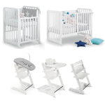 Set Nascita neonato culla Glam 9x1 e Stokke Tripp Trapp 4 in 1