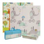 Tappeto da gioco trendy Elefante-orso 120x120cm