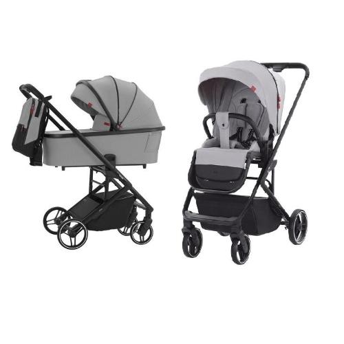 Carrello Baby Trio Alfa Cloud Grey con Cybex Cloud T i-Size