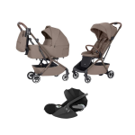 Carrello Baby Trio Magia Cocoa Beige con Cybex Cloud T I-Size 