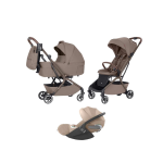 Carrello Baby Trio Magia Cocoa Beige con Cybex Cloud T Plus I-Size 