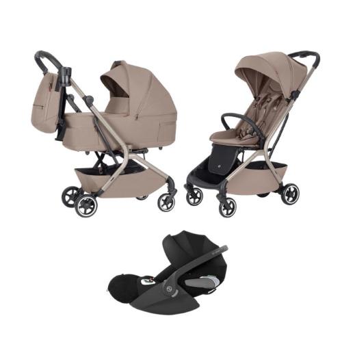 Carrello Baby Trio Magia Spice Beige con Cybex Cloud T I-Size 