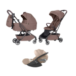Carrello Baby Trio Magia Glace Pink con Cybex Cloud T Plus I-Size 
