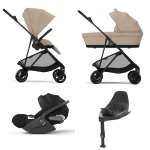 Cybex 4 in 1 Melio Carbon Almond Beige con Cloud T i-Size e isofix