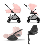 Cybex 4 in 1 Melio Carbon Candy Pink con Cloud T Plus i-Size e Isofix