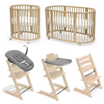 Stokke Set Nascita neonato Sleepi V3 e Tripp Trapp Natural