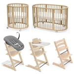 Stokke Set Nascita neonato Sleepi V3 e Tripp Trapp Natural