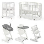 Stokke Set Nascita neonato Sleepi V3 e Tripp Trapp White