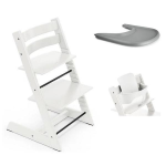 Stokke Seggiolone Tripp Trapp 3 in 1 White con vassoio