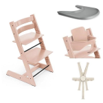 Stokke Seggiolone Tripp Trapp 4 in 1 Serene Pink con cinture