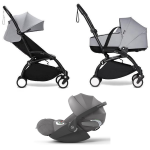 Stokke Trio Yoyo 3 Black-Stone con Cybex Cloud T I-Size Plus
