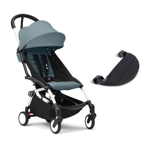 Passeggino Stokke Yoyo 3 White-Aqua con Poggiagambe