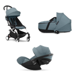 Stokke Trio Yoyo 3 White-Aqua con Cybex Cloud G I-Size Plus