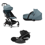 Stokke Trio Yoyo 3 White-Aqua con Cybex Cloud T I-Size