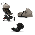 Stokke Trio Yoyo 3 White-Taupe con Cybex Cloud G I-Size