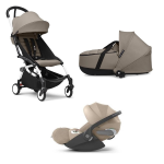 Stokke Trio Yoyo 3 White-Taupe con Cybex Cloud T I-Size Plus
