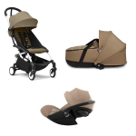 Stokke Trio Yoyo 3 White-Toffee con Cybex Cloud G Plus I-Size