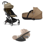 Stokke Trio Yoyo 3 White-Toffe con Cybex Cloud T Plus I-Size